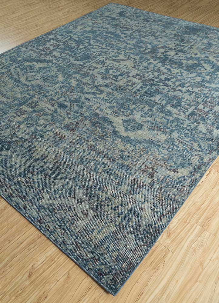 Wollteppich - 300 x 240 cm - blau