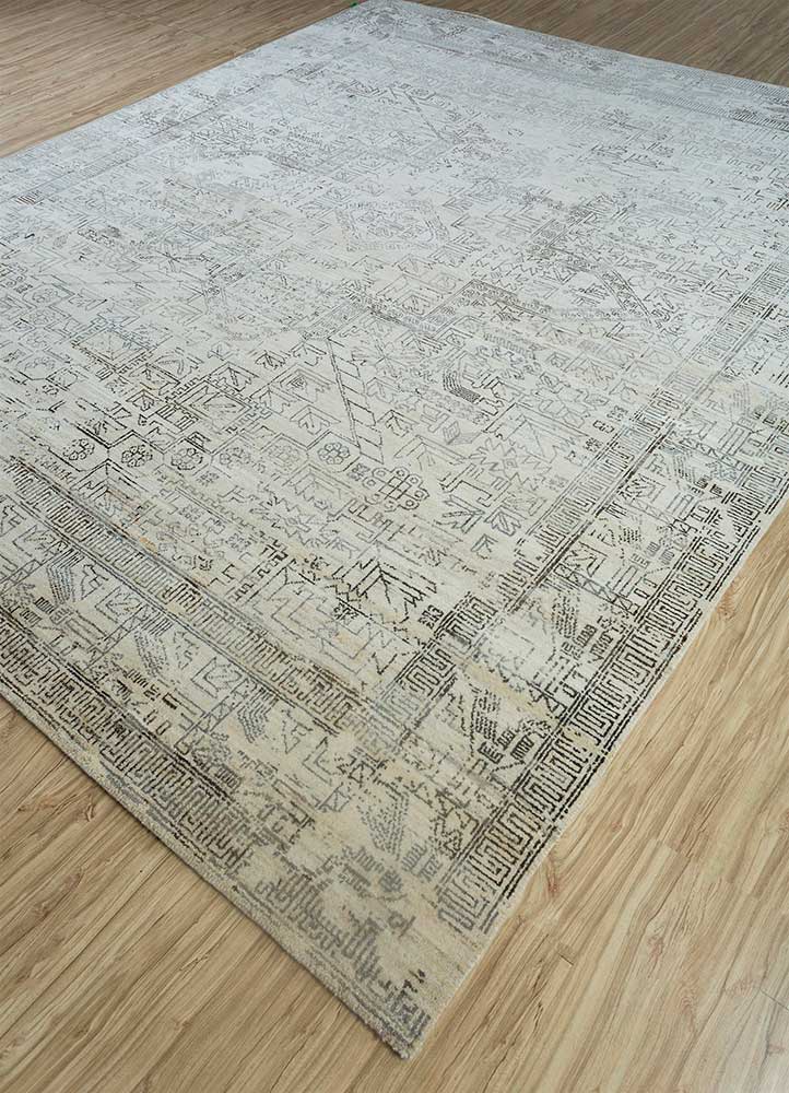 Wollteppich - 300 x 240 cm - silber