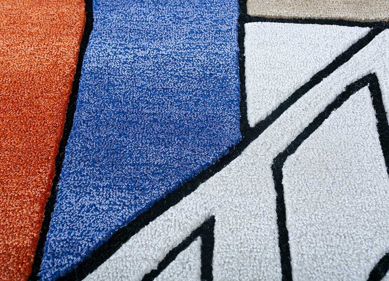 Wollteppich sonderform  - 240 x 150 cm - mehrfarbig