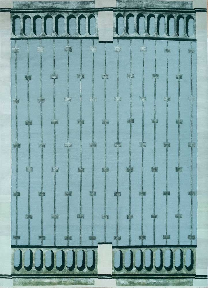 Wollteppich - 300 x 240 cm - hellblau