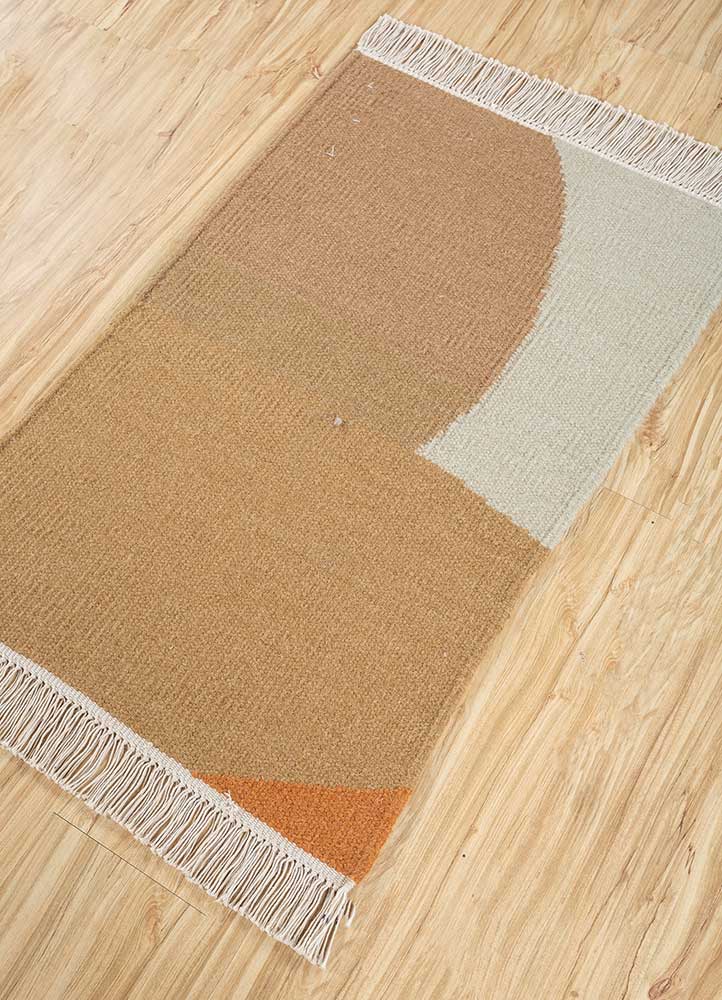 Wollteppich - 90 x 60 cm - gold