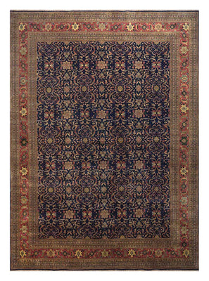 Wollteppich - 450 x 360 cm - blau