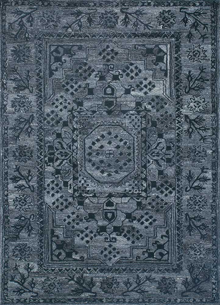 Wollteppich - 240 x 150 cm - seeblau