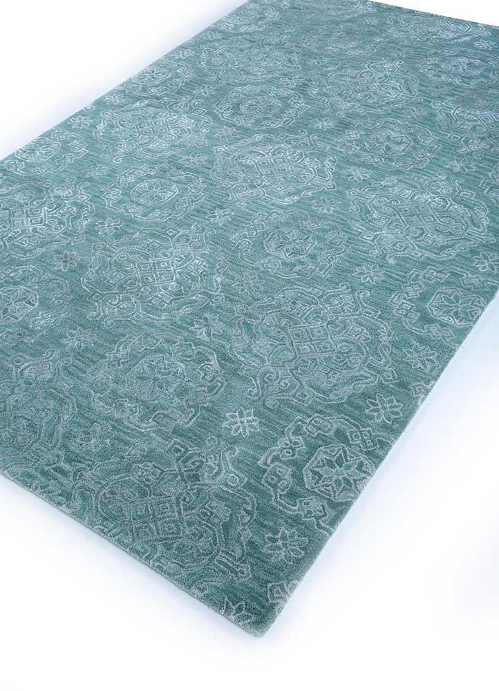 Wollteppich - 240 x 150 cm - türkis