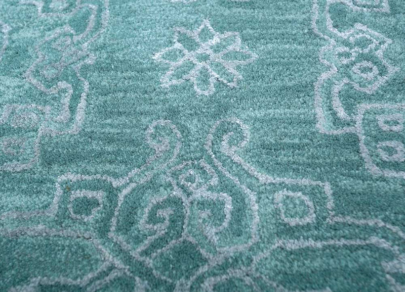 Wollteppich - 240 x 150 cm - türkis