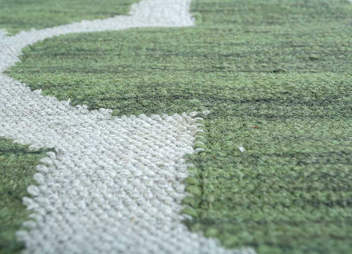 Wollteppich - 240 x 150 cm - dunkelgrün
