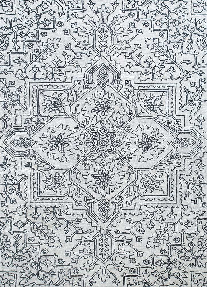 Wollteppich - 240 x 150 cm - schwarz-weiß