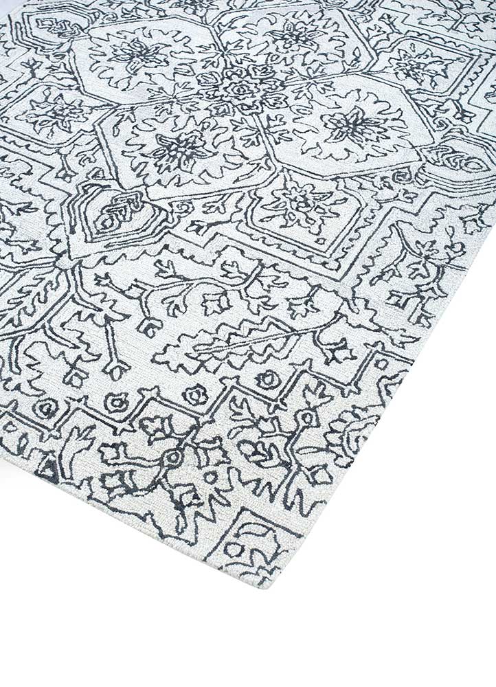 Wollteppich - 240 x 150 cm - schwarz-weiß