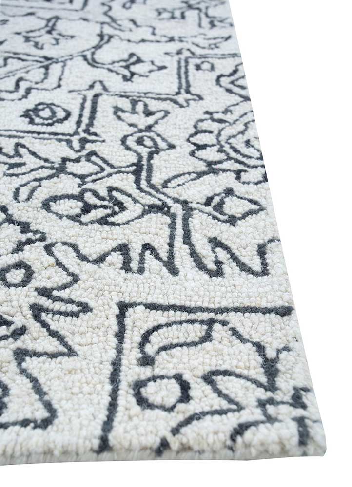 Wollteppich - 240 x 150 cm - schwarz-weiß