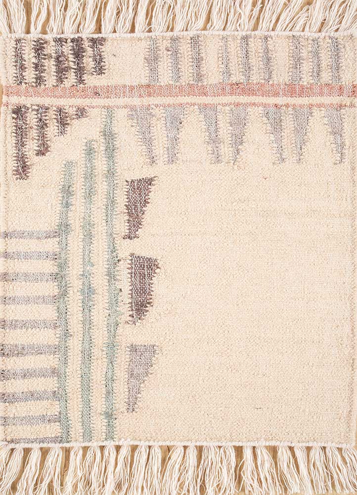 Wollteppich - 90 x 60 cm - beige