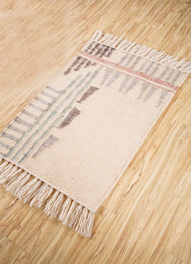 Wollteppich - 90 x 60 cm - beige
