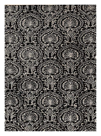Wollteppich - 240 x 150 cm - schwarz-weiß