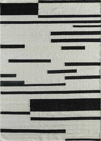 Wollteppich - 240 x 150 cm - schwarz-weiß