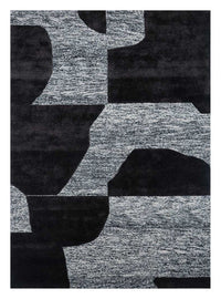 Wollteppich - 270 x 180 cm - schwarz-weiß