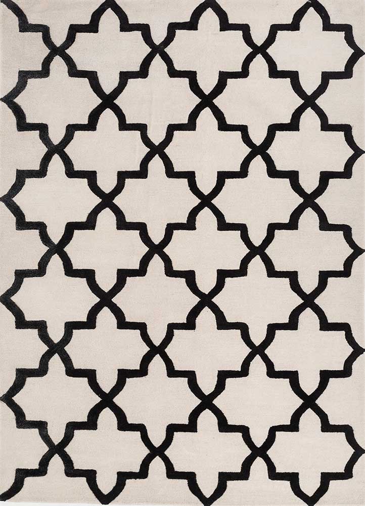 Wollteppich - 270 x 180 cm - schwarz-weiß