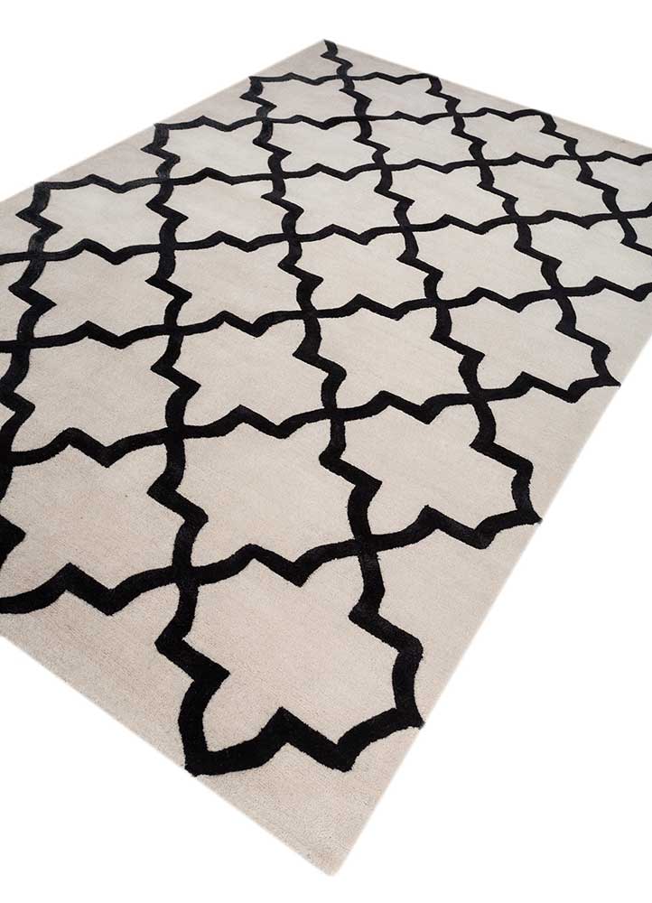 Wollteppich - 270 x 180 cm - schwarz-weiß