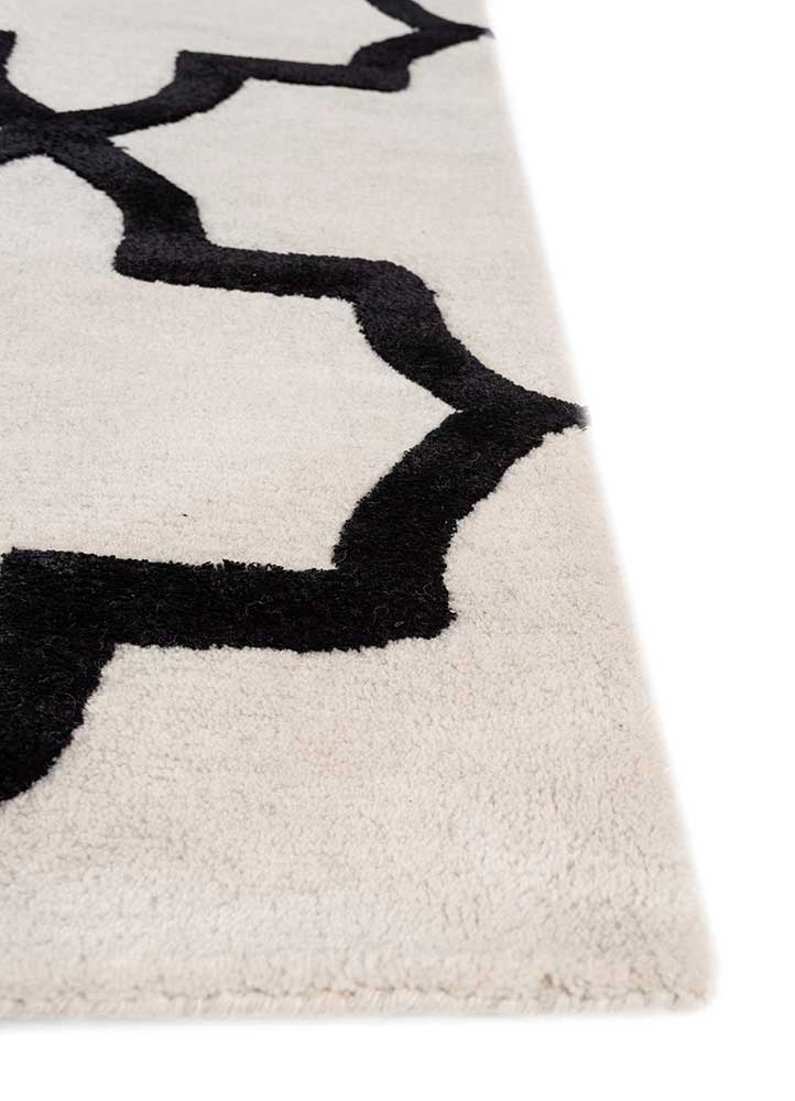 Wollteppich - 270 x 180 cm - schwarz-weiß