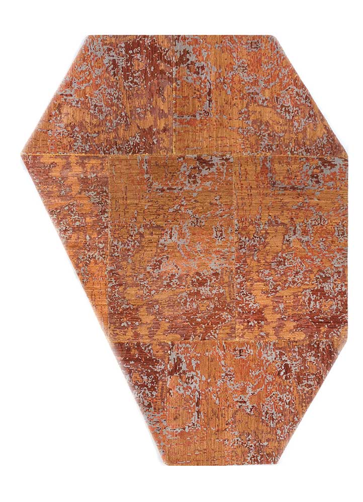 Wollteppich sonderform  - 212 x 167 cm - orange