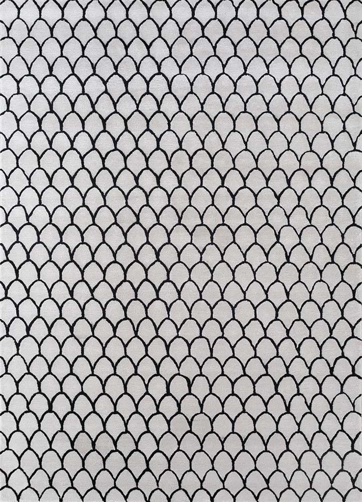 Wollteppich - 270 x 180 cm - schwarz-weiß