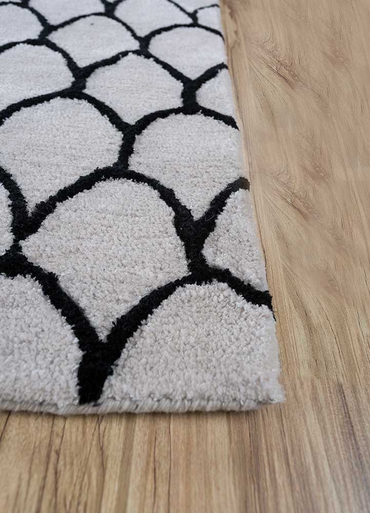 Wollteppich - 270 x 180 cm - schwarz-weiß