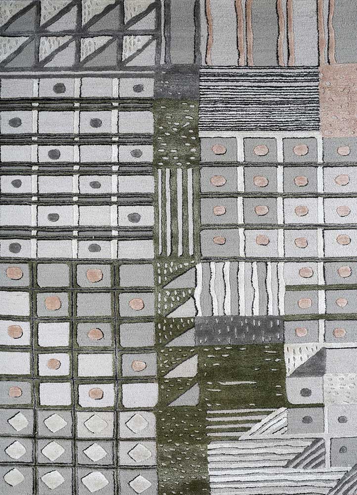 Wollteppich - 270 x 180 cm - silber