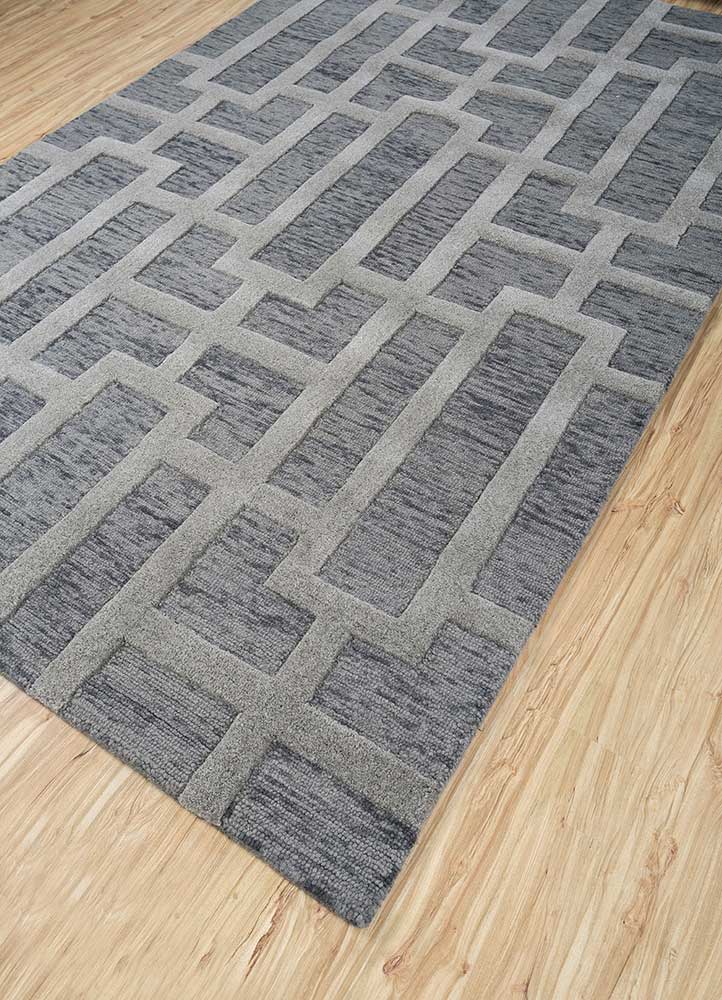 Wollteppich - 240 x 150 cm - grau