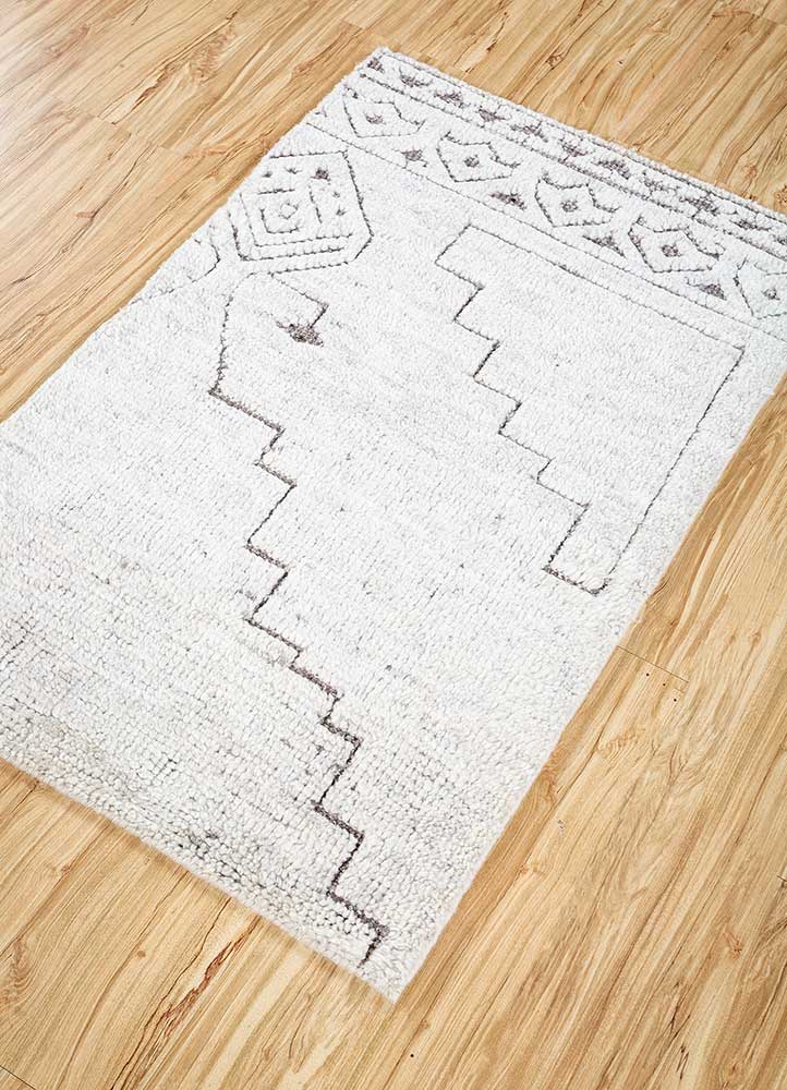 Wollteppich - 90 x 60 cm - creme