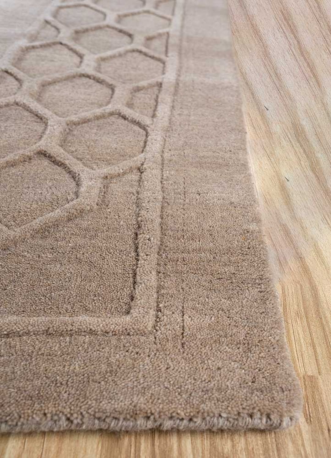 Wollteppich - 270 x 180 cm - dunkelbeige