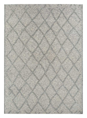 Wollteppich - 300 x 240 cm - silber