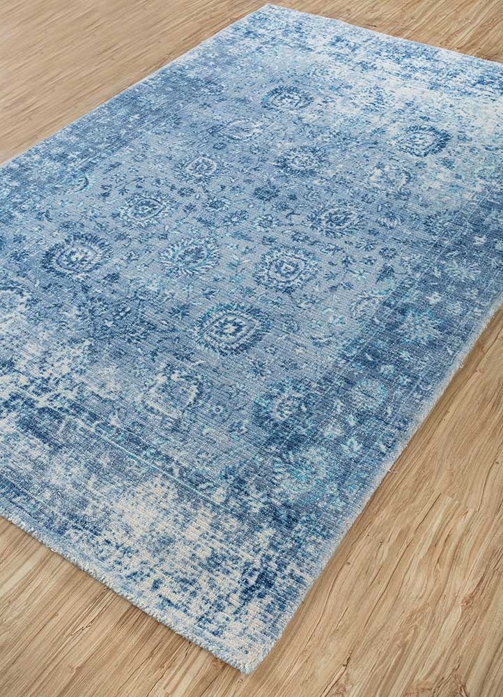 Wollteppich - 240 x 150 cm - blau