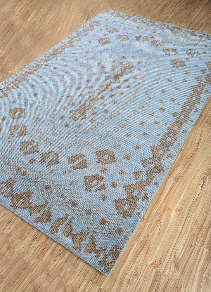 Wollteppich - 240 x 150 cm - seeblau