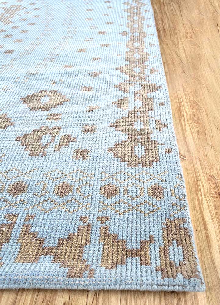 Wollteppich - 240 x 150 cm - seeblau