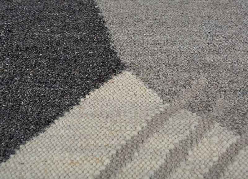 Wollteppich - 240 x 150 cm - grau