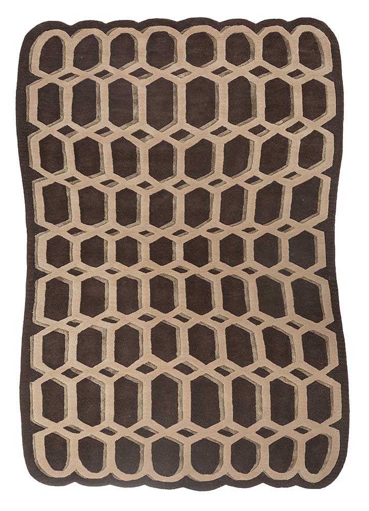 Wollteppich sonderform  - 270 x 180 cm - beige