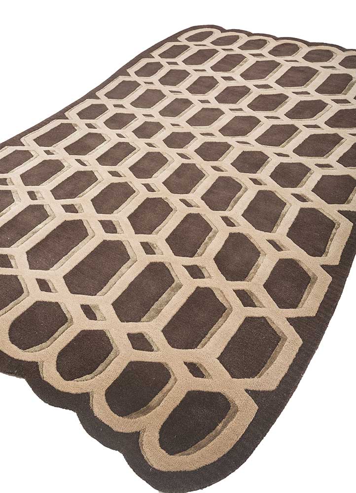 Wollteppich sonderform  - 270 x 180 cm - beige