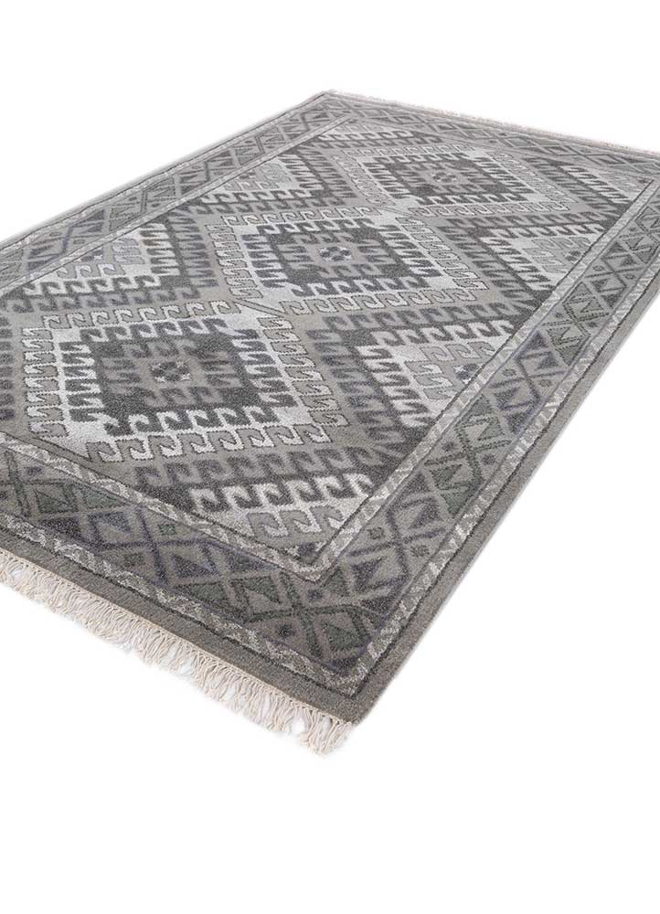 Wollteppich - 240 x 150 cm - grau