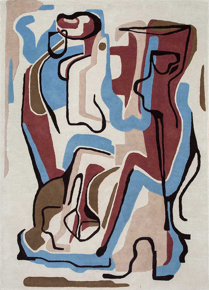 Wollteppich - 90 x 60 cm - mehrfarbig