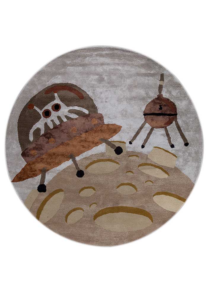Wollteppich rund  - 210 x 210 cm - mehrfarbig
