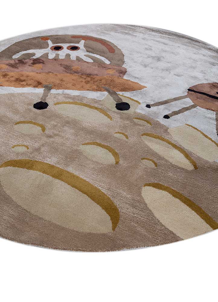 Wollteppich rund  - 210 x 210 cm - mehrfarbig