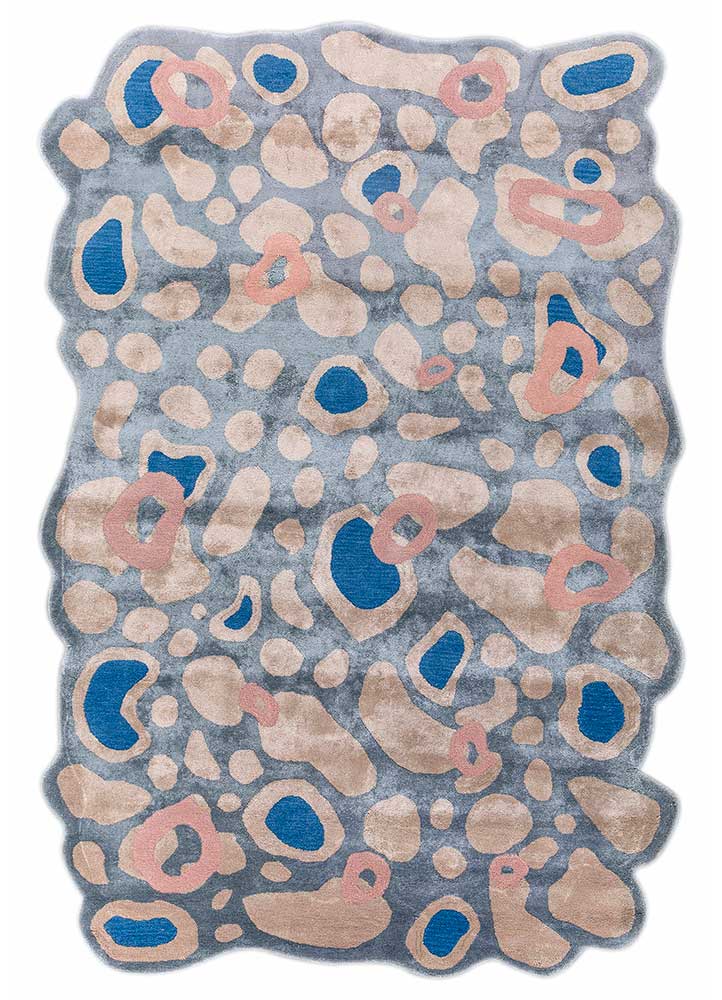 Designer Teppich sonderform  - 270 x 180 cm - blau