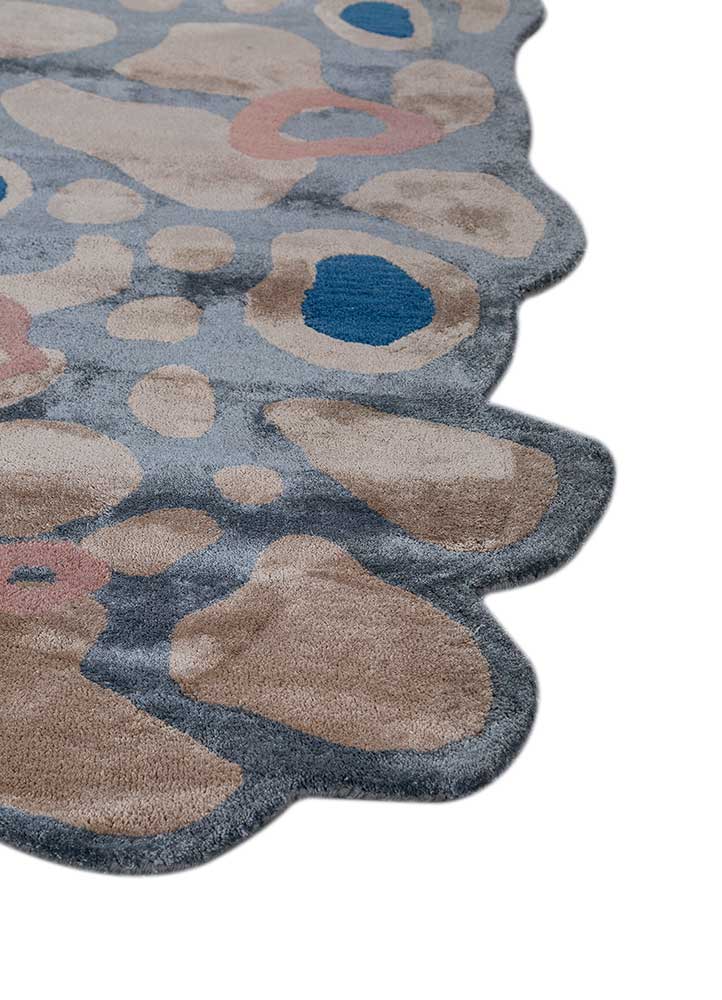 Designer Teppich sonderform  - 270 x 180 cm - blau