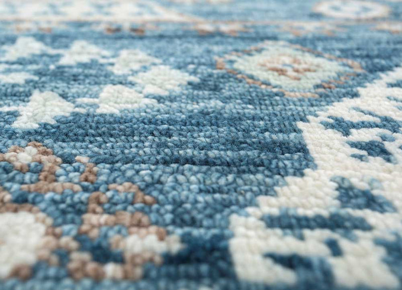 Wollteppich - 90 x 60 cm - blau