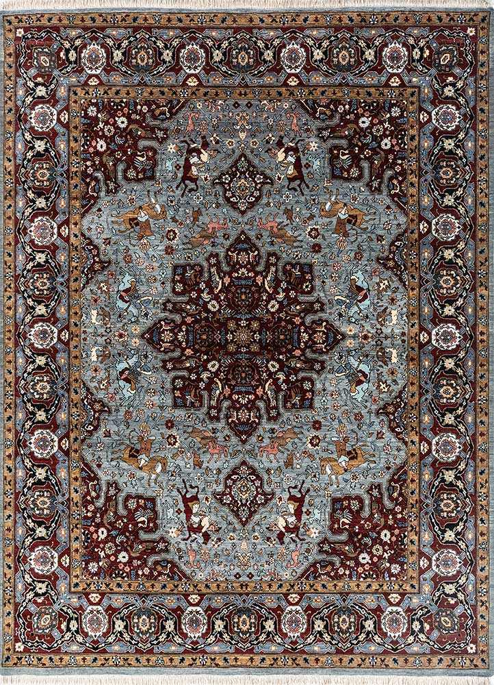 Wollteppich - 300 x 240 cm - blau