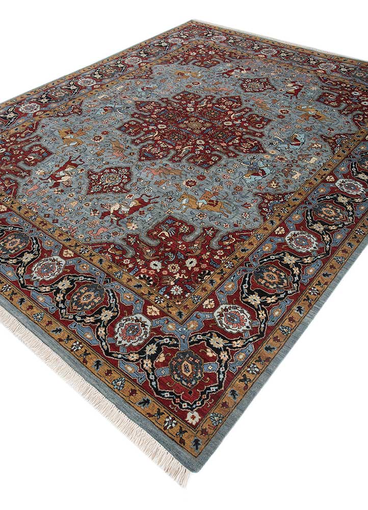 Wollteppich - 300 x 240 cm - blau