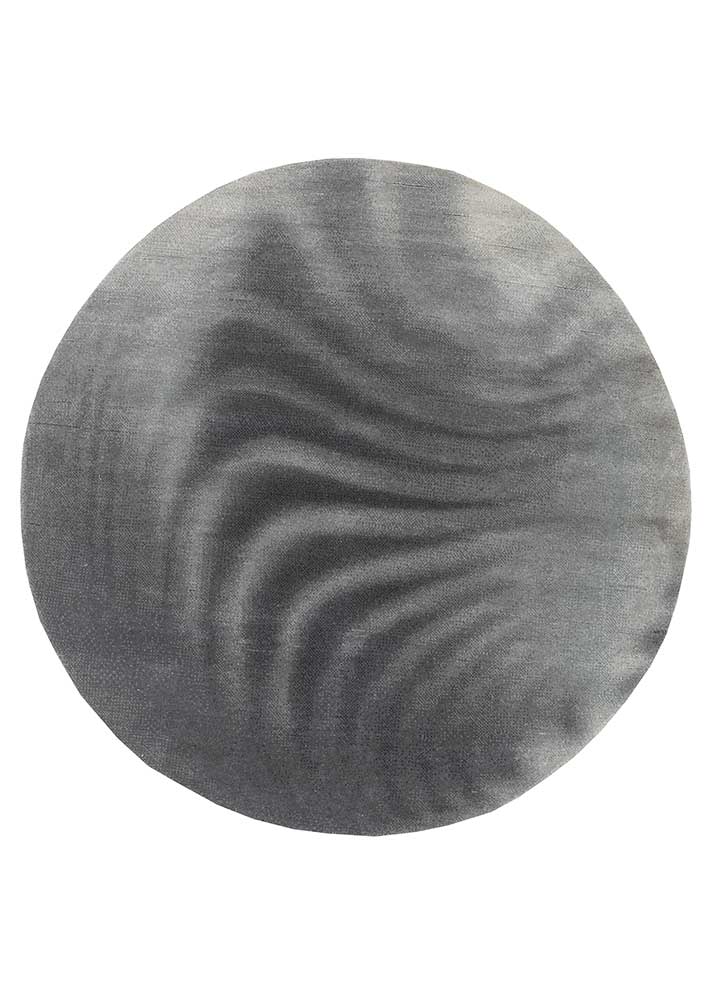 Wollteppich rund  - 180 x 180 cm - grau