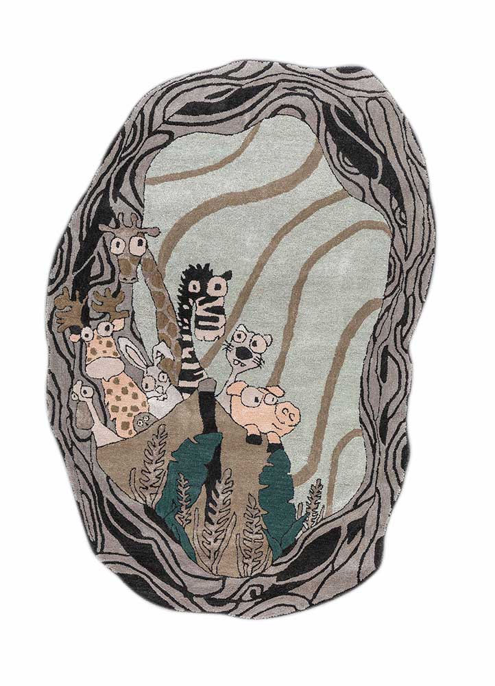 Wollteppich sonderform  - 180 x 120 cm - mehrfarbig