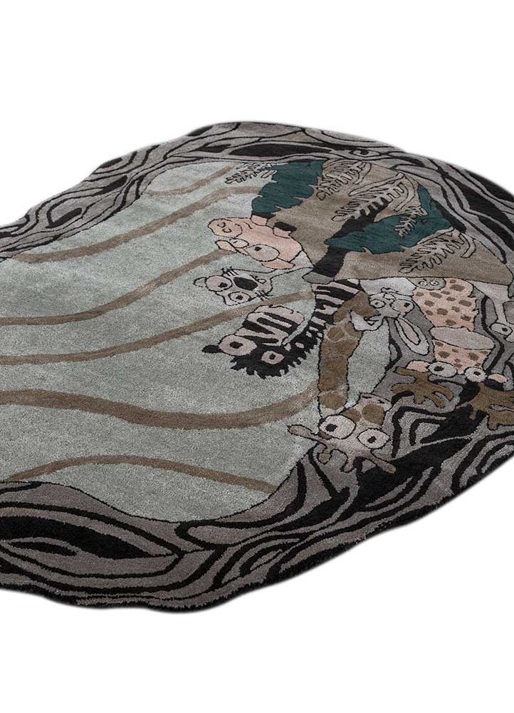 Wollteppich sonderform  - 180 x 120 cm - mehrfarbig