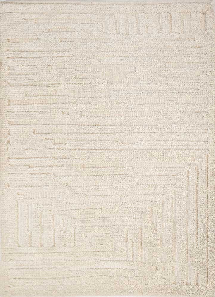 Wollteppich - 90 x 60 cm - creme