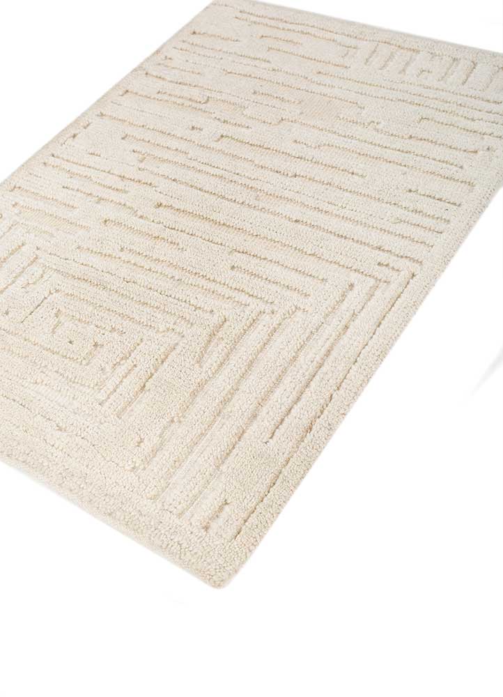 Wollteppich - 90 x 60 cm - creme
