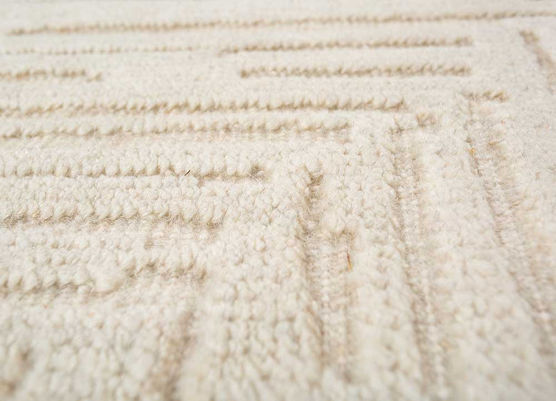 Wollteppich - 90 x 60 cm - creme